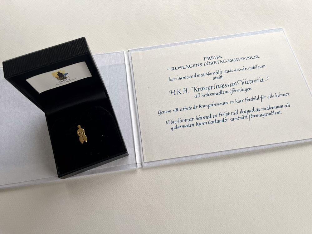 Freijanål och hedersdiplom till kronprinsessan Viktoria