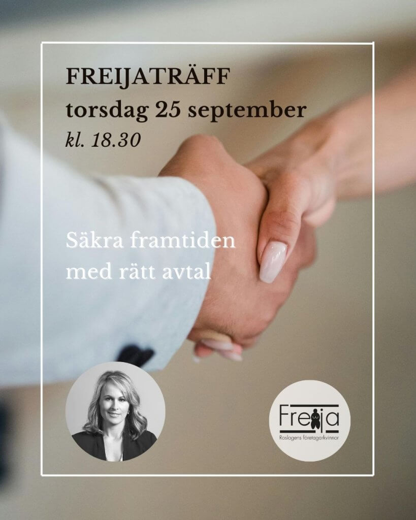 FREIJATRÄFF torsdag 25 september kl. 18.30 hos Freijan Jennifer på Belle Advokatbyrå i Havstornet, Norrtälje